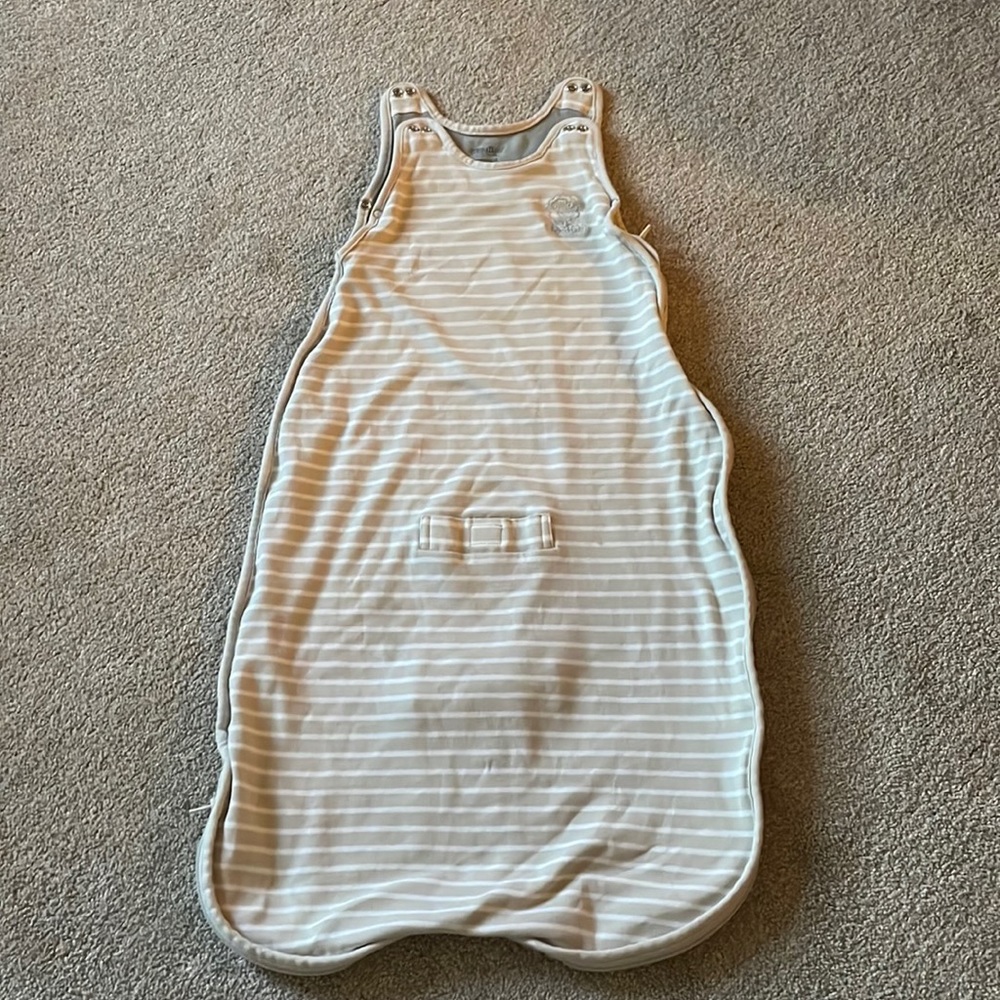 Woolino sleep sack grey stripes